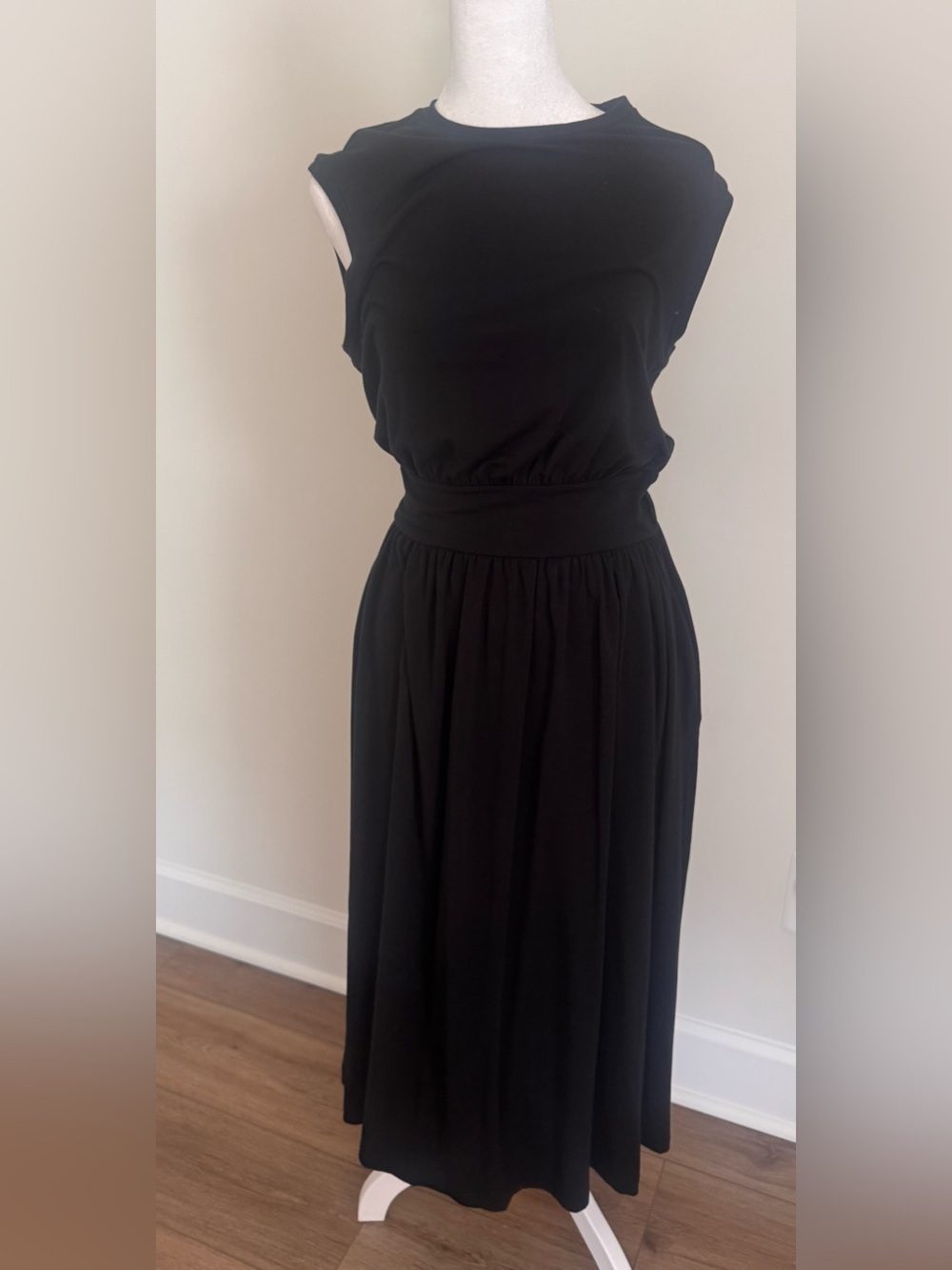 Classic Black Sleeveless cotton knit Dress